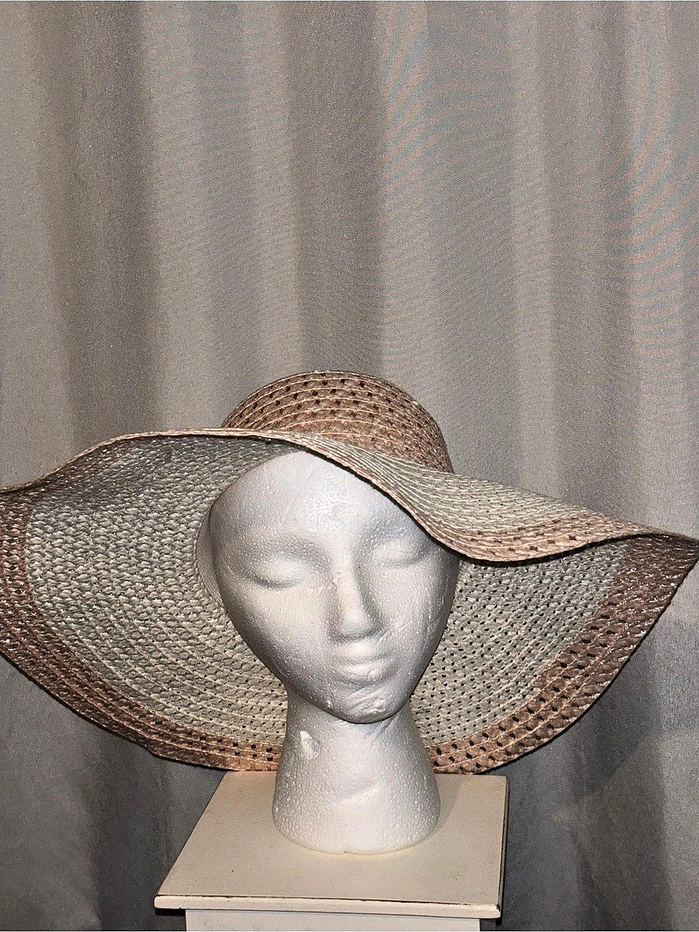 NYC Underground Two-Tone Pink Straw Floppy Sun Hat